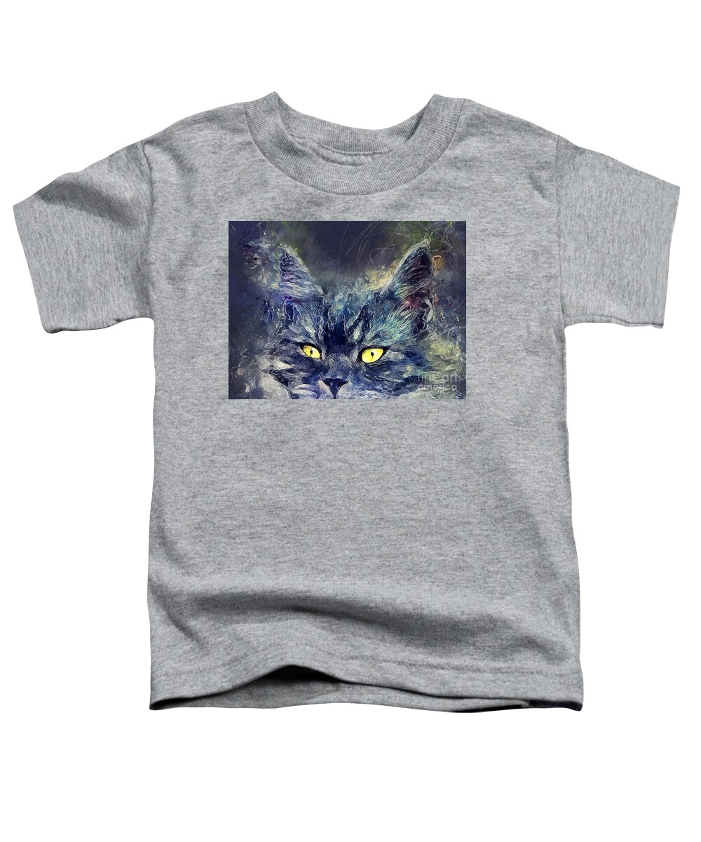 Cat Toddler T-Shirt featuring the painting Cat Luna by Justyna Jaszke JBJart