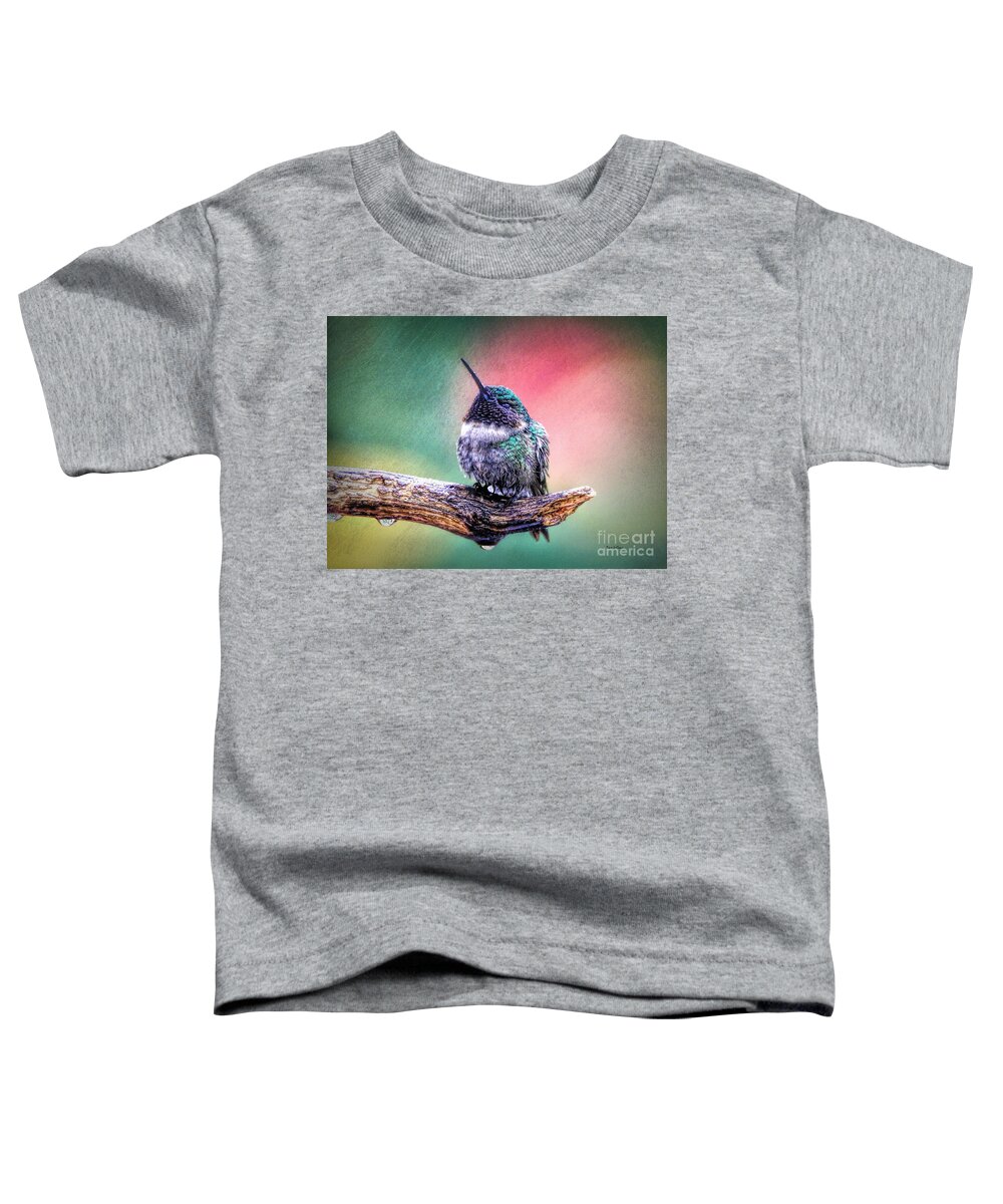 Hummingbird Toddler T-Shirt featuring the photograph Catnapping In The Rain by Tina LeCour