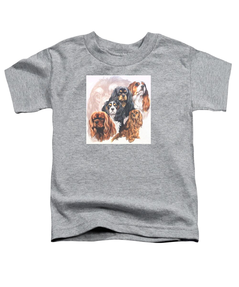 Spaniel Toddler T-Shirt featuring the mixed media Cavalier King Charles Spaniel Grouping by Barbara Keith