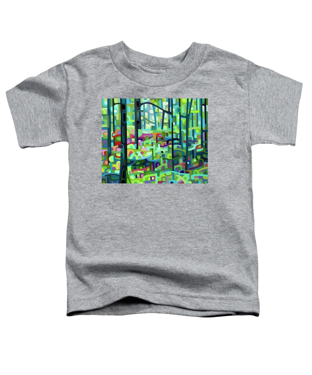 Green Forest Toddler T-Shirt featuring the painting Celdaon Morning by Mandy Budan