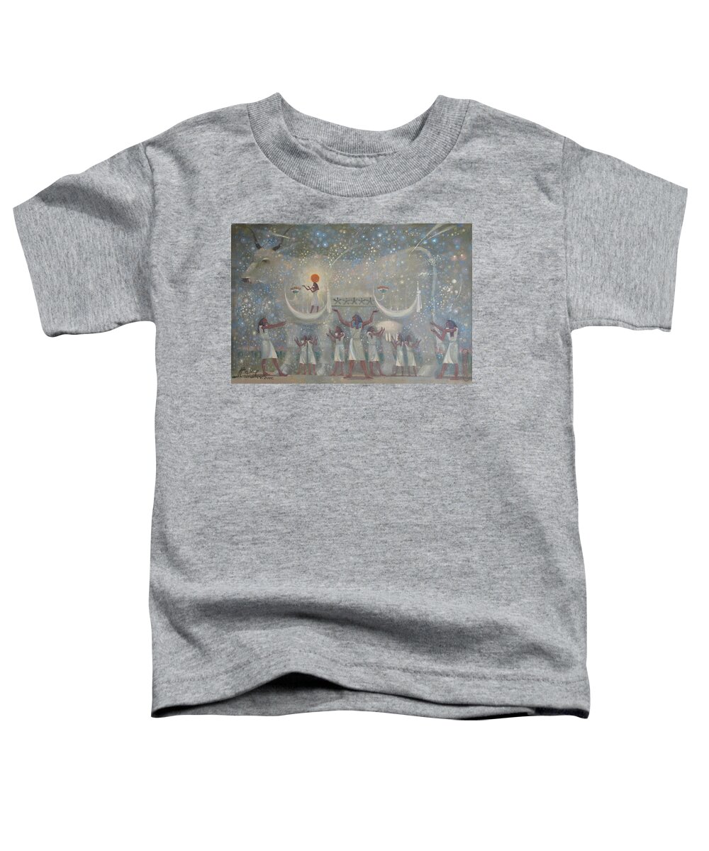 Egypt Toddler T-Shirt featuring the painting Celestial Cow by Valentina Kondrashova