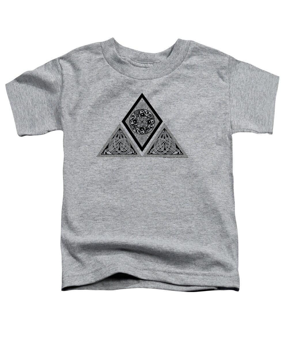 Artoffoxvox Toddler T-Shirt featuring the mixed media Celtic Pyramid by Kristen Fox