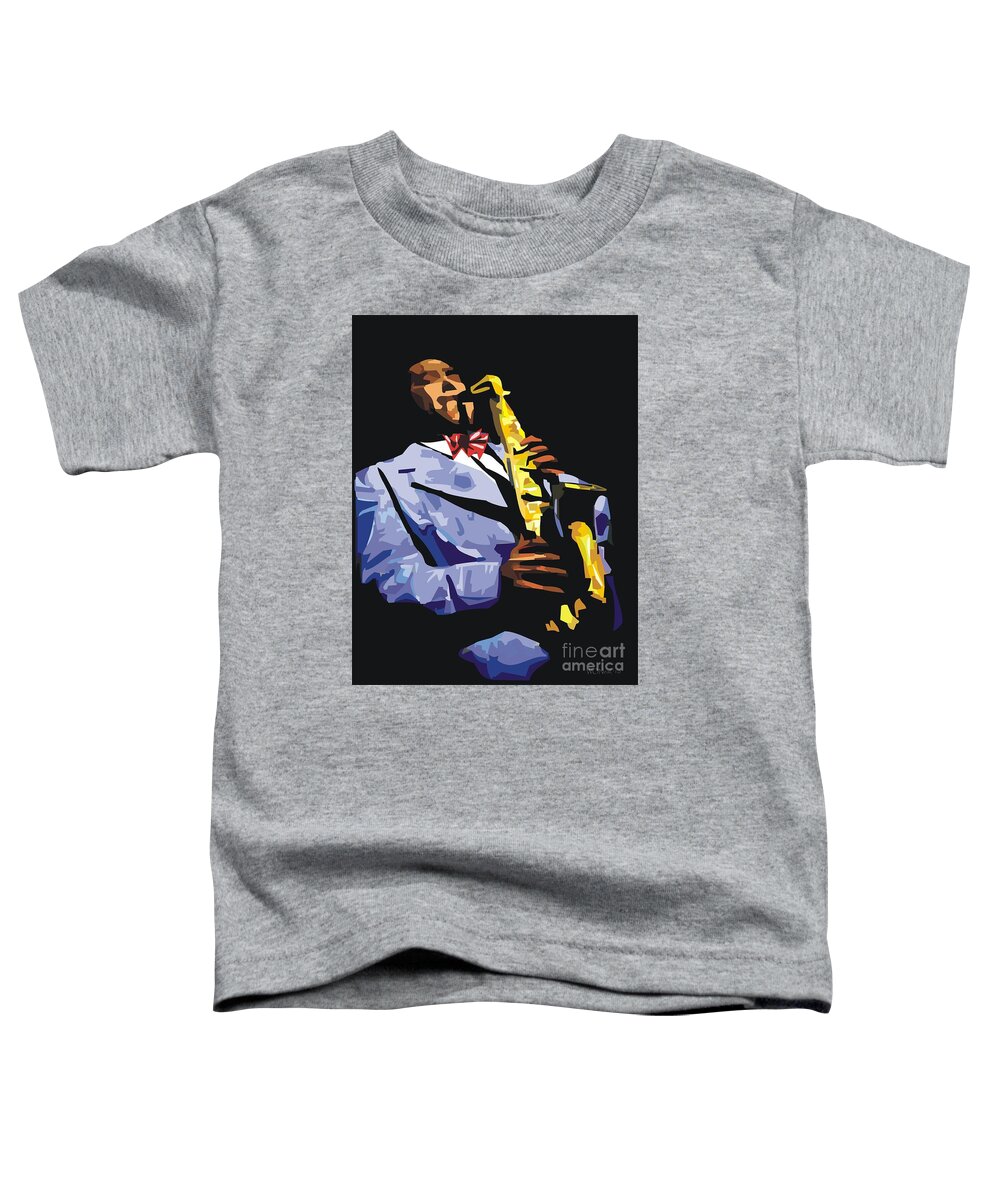 Male Portraits Toddler T-Shirt featuring the digital art Charlie Parker by Walter Neal