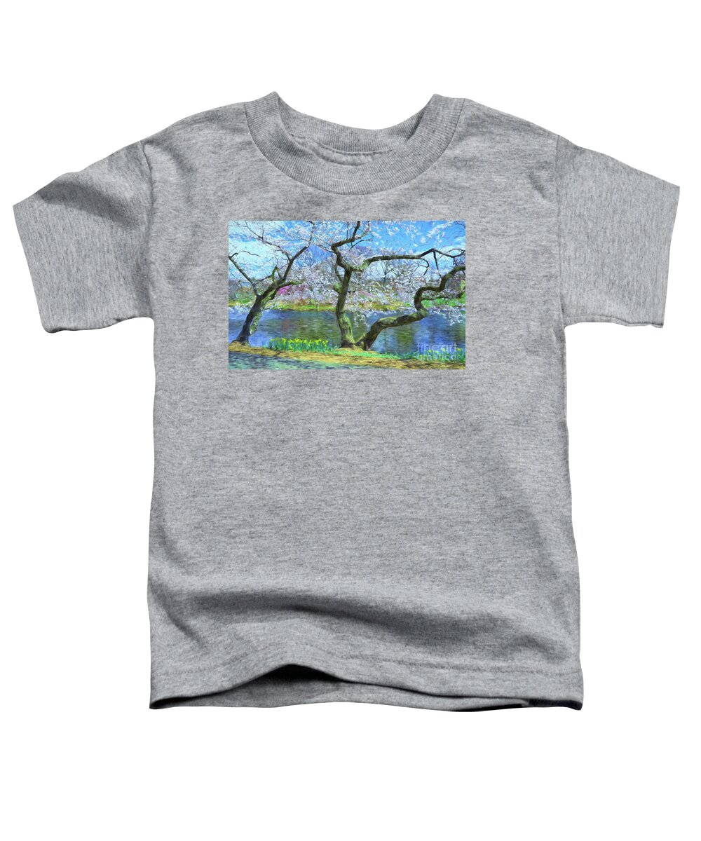 Cherry Blossoms Toddler T-Shirt featuring the photograph Cherry Blossom Trees of Branch Brook Park 10 by Allen Beatty
