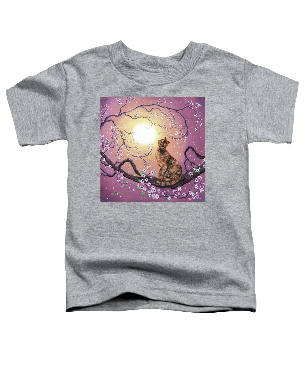 Zen Toddler T-Shirt featuring the painting Cherry Blossom Waltz by Laura Iverson