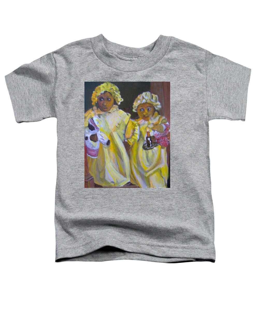 Girls Toddler T-Shirt featuring the painting Christmas Eve by Saundra Johnson