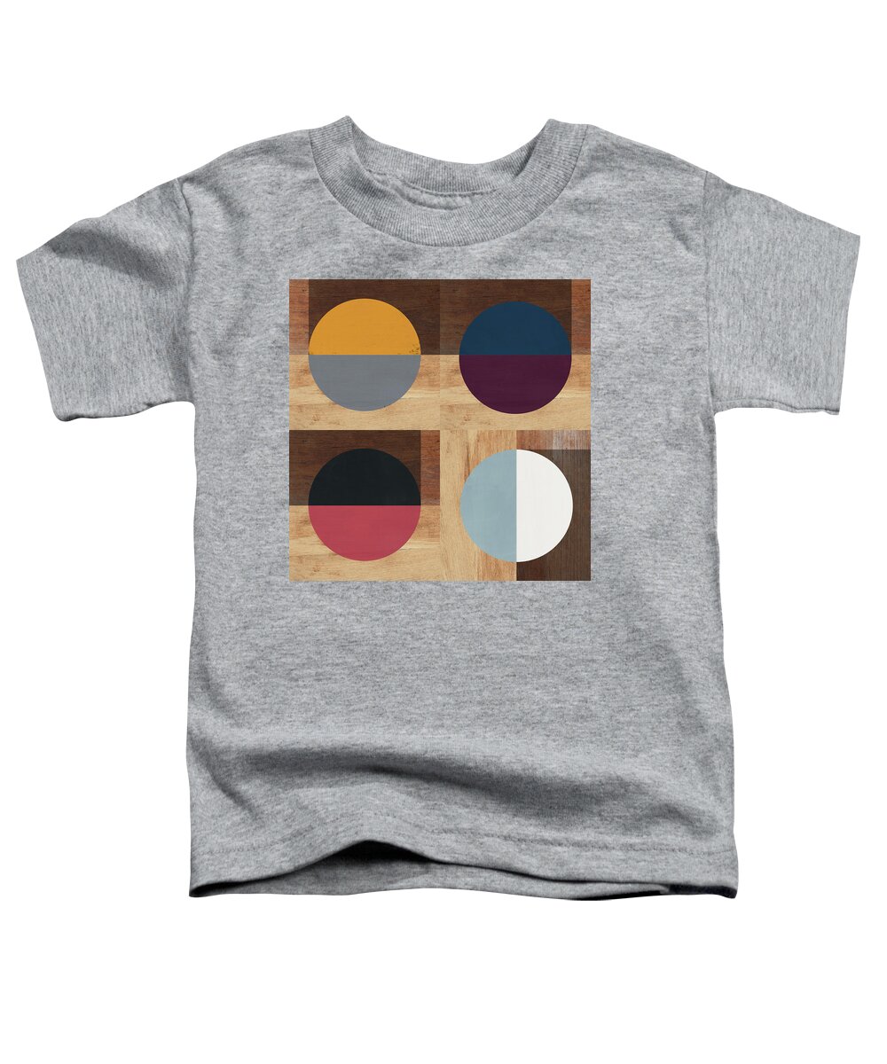Modern Toddler T-Shirt featuring the mixed media Cirkel Quad- Art by Linda Woods by Linda Woods