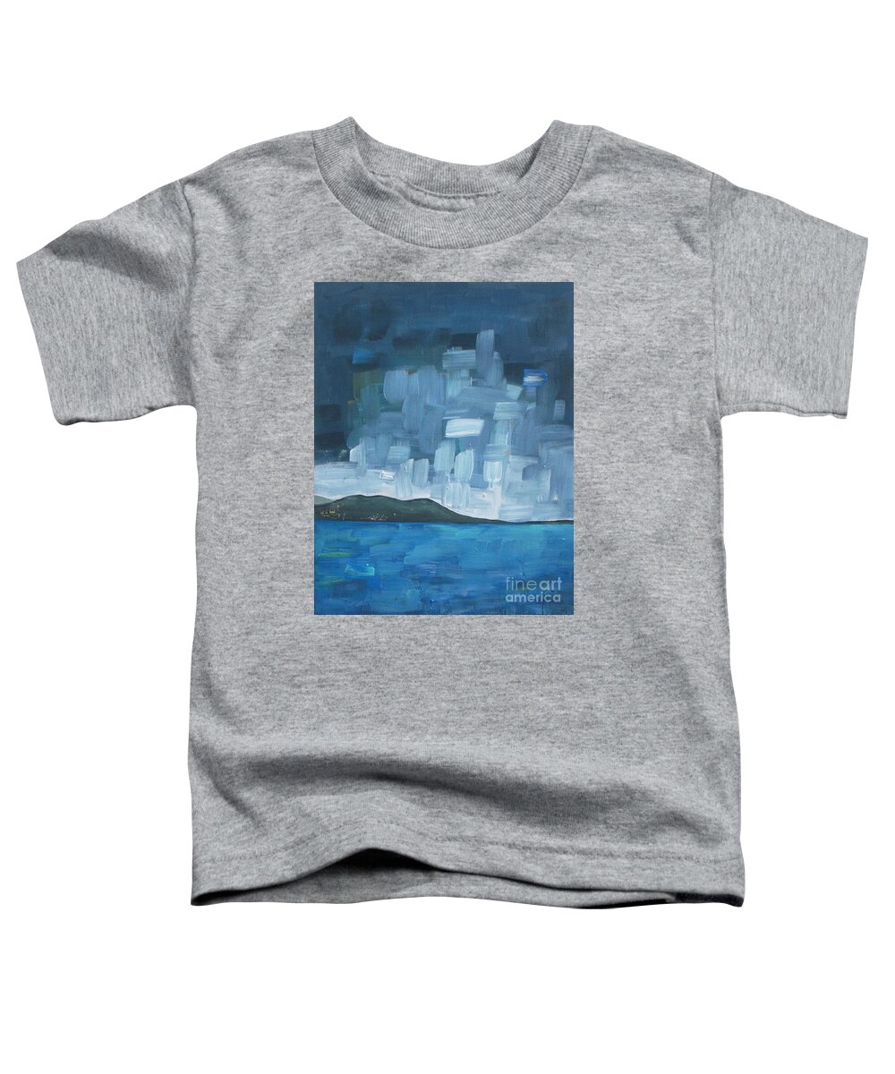 Abstract Toddler T-Shirt featuring the painting Clearing Sky After the Storm by Vesna Antic