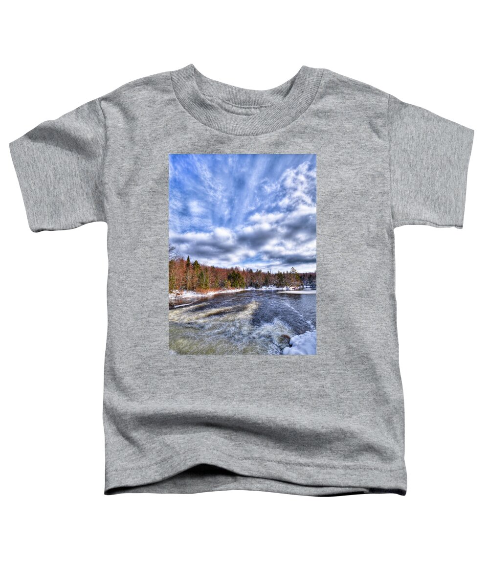 Landscapes Toddler T-Shirt featuring the photograph Clouds above the Lock and Dam by David Patterson