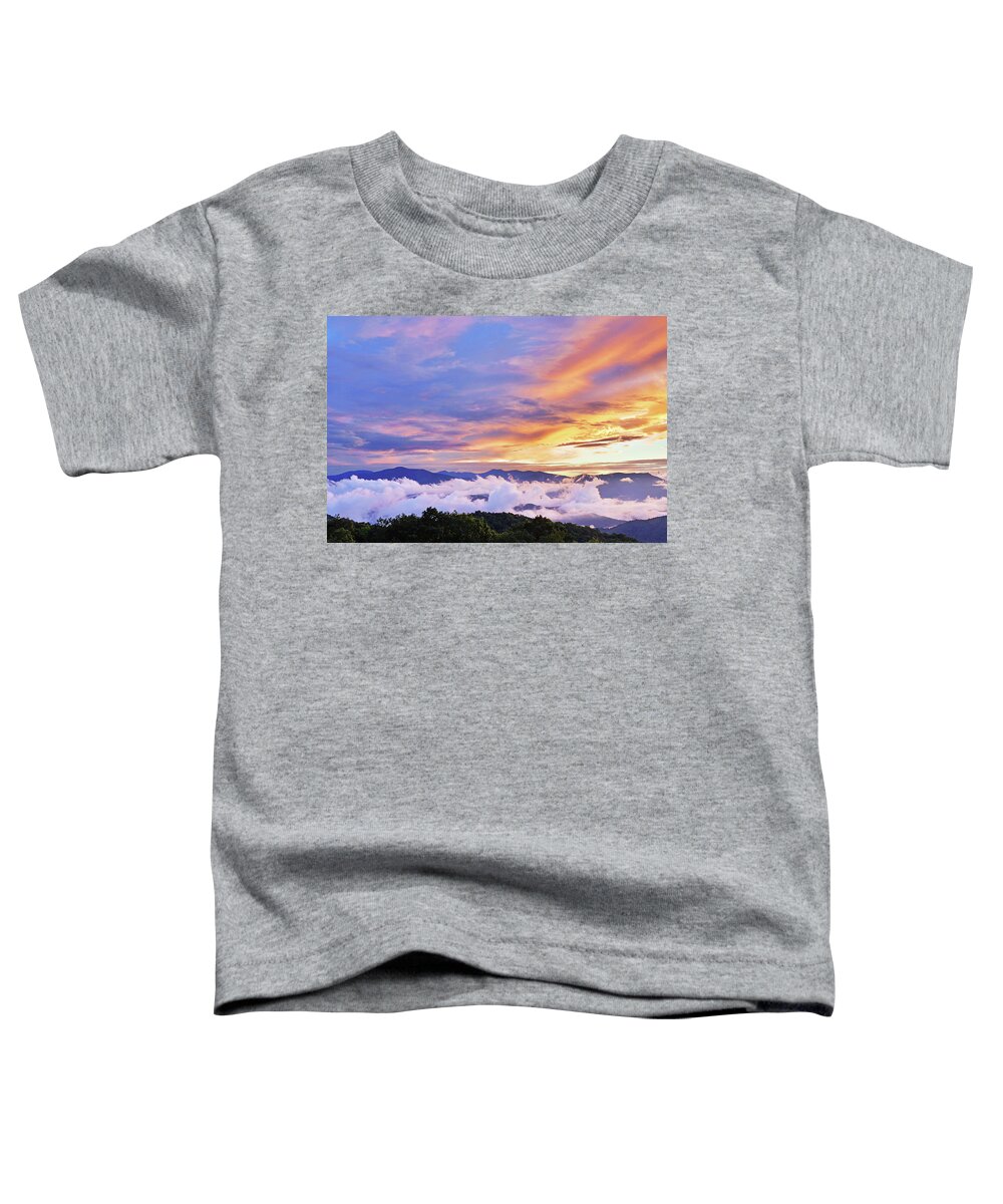 Sunset Toddler T-Shirt featuring the photograph Clouds and Color Sunset by Alan Lenk