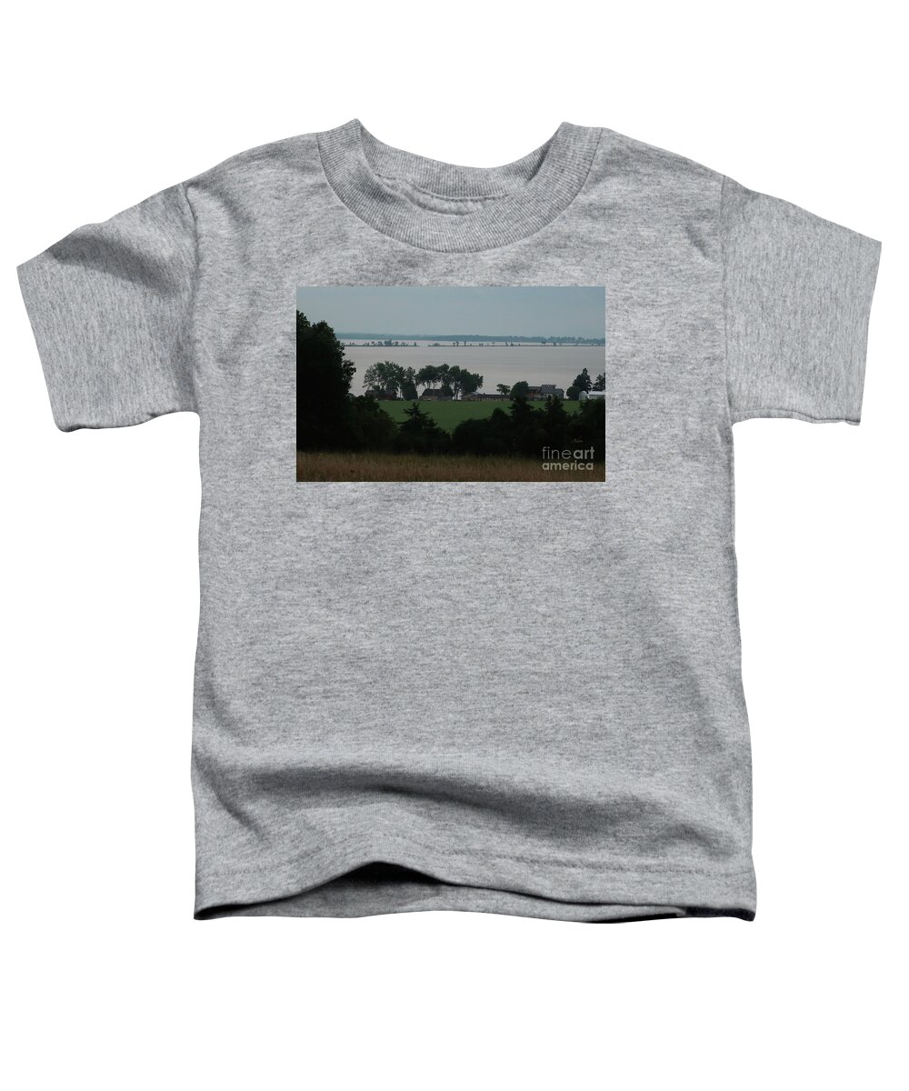 Colchester Bicycle Causeway Toddler T-Shirt featuring the photograph Colchester Bicycle Causeway Gap from Fox Hill at Snow Farm Vineyard Vermont by Felipe Adan Lerma