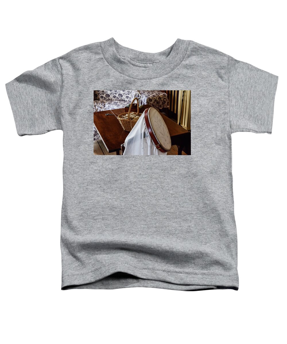 Needlework Toddler T-Shirt featuring the photograph Colonial Needlework by Nicole Lloyd