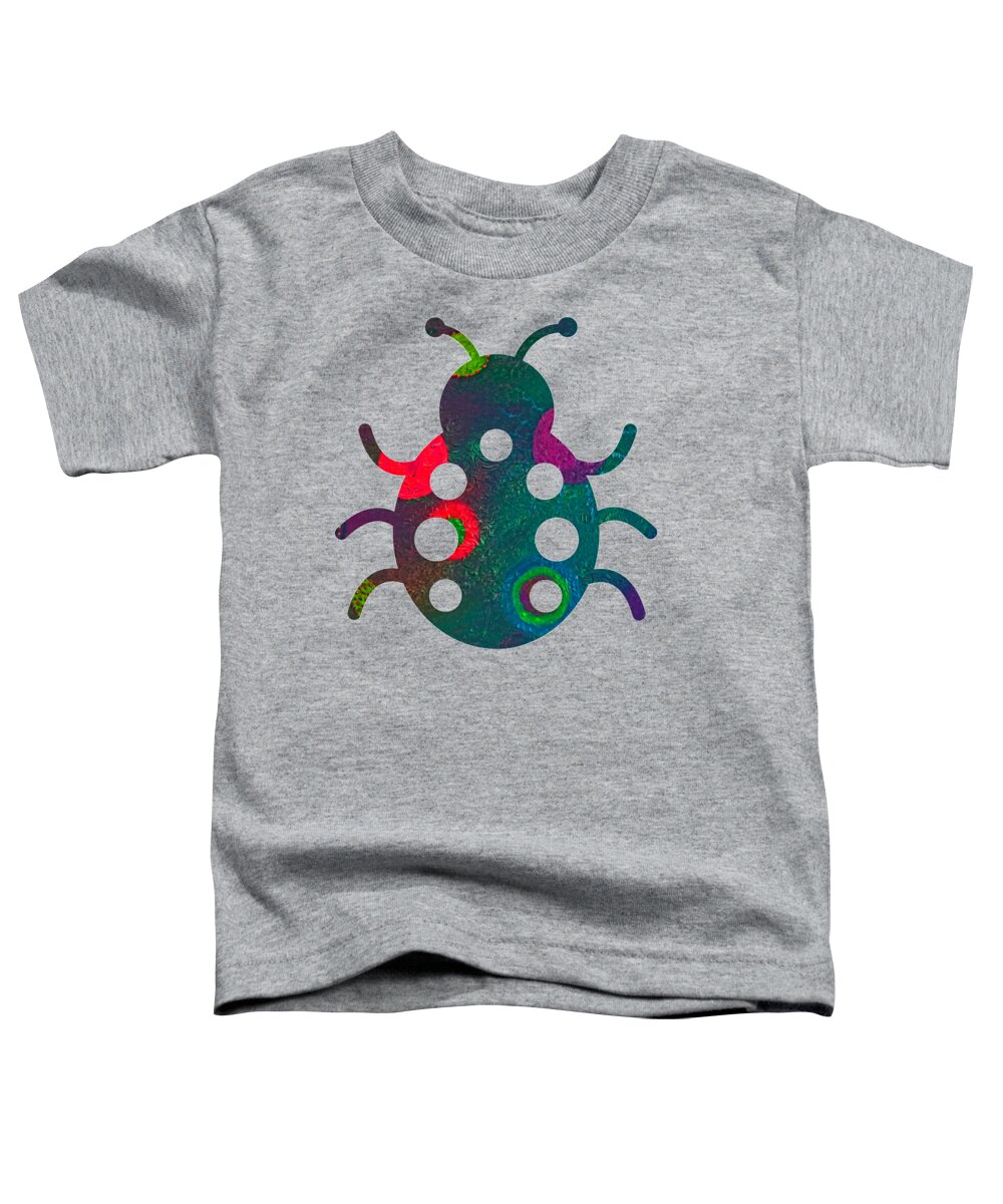 Beetle Toddler T-Shirt featuring the digital art Colorful Crawling Critter by Rachel Hannah