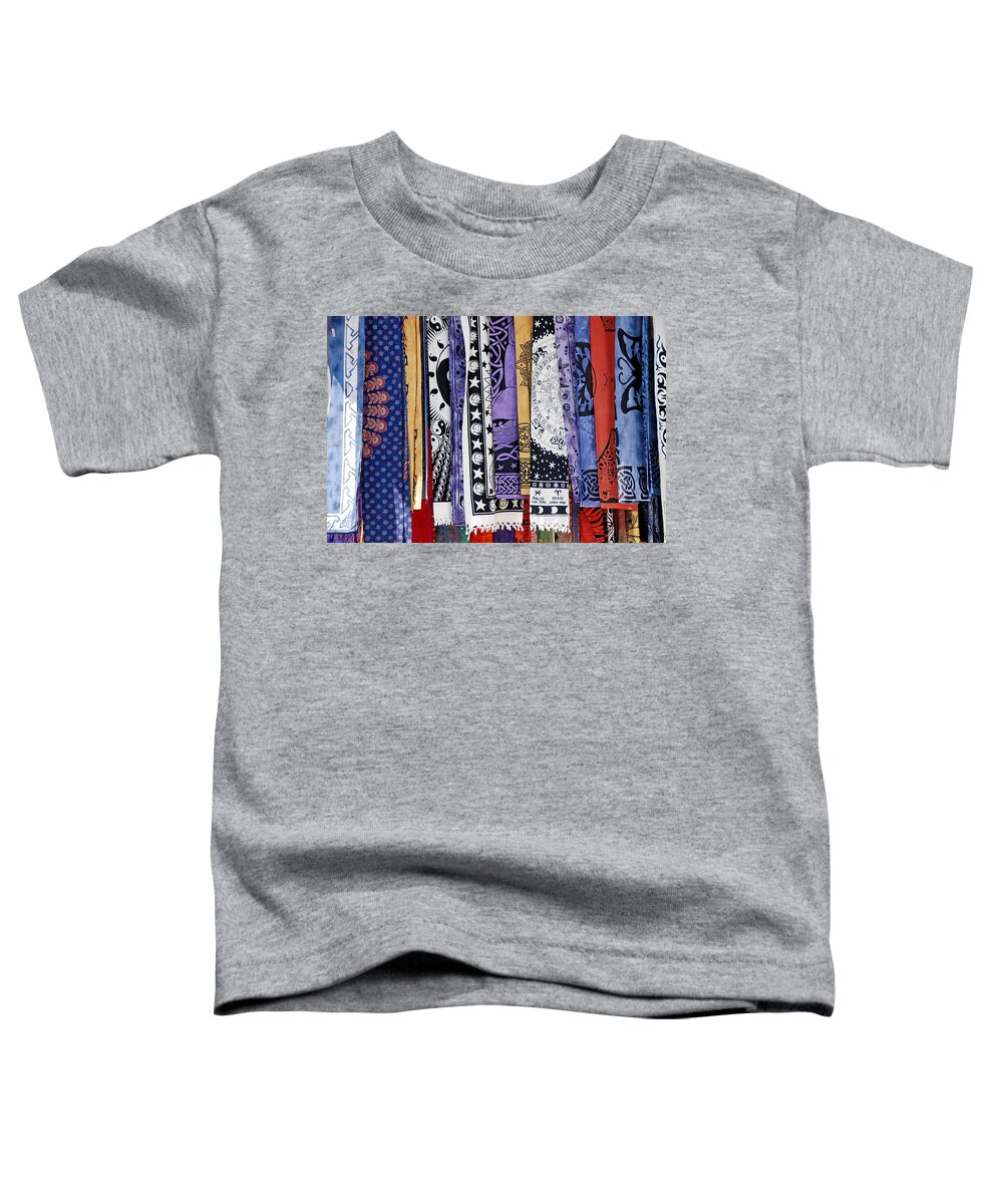Abstract Toddler T-Shirt featuring the photograph Colorful fashion textiles background by Michalakis Ppalis