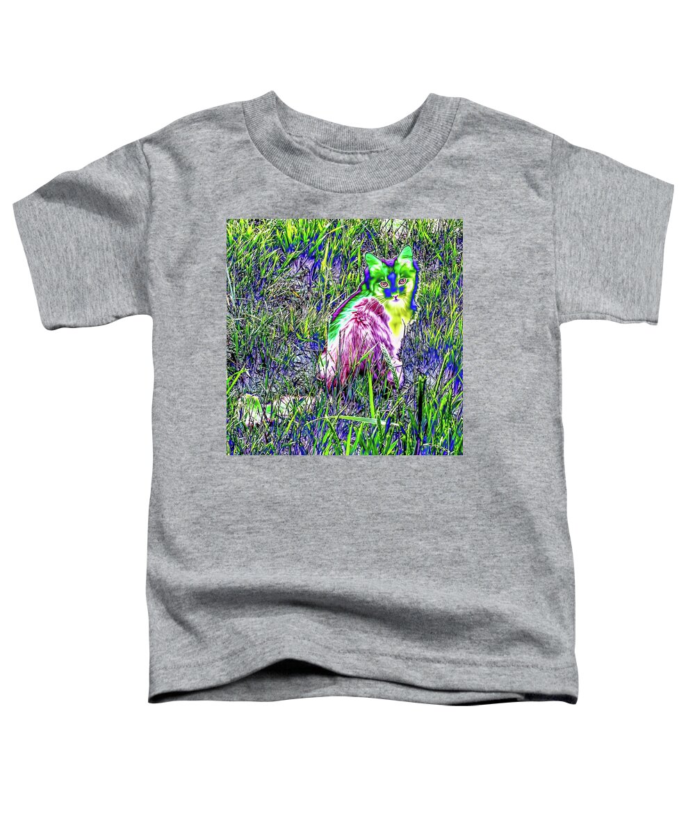 Kitty Toddler T-Shirt featuring the photograph Colorful Kitty by Jennifer Grossnickle