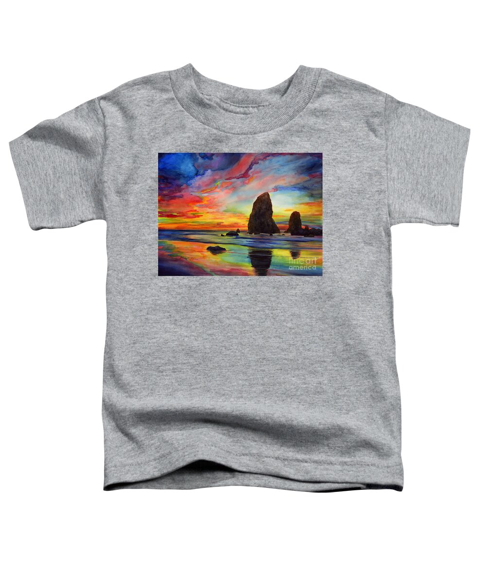 Sunset Toddler T-Shirt featuring the painting Colorful Solitude by Hailey E Herrera
