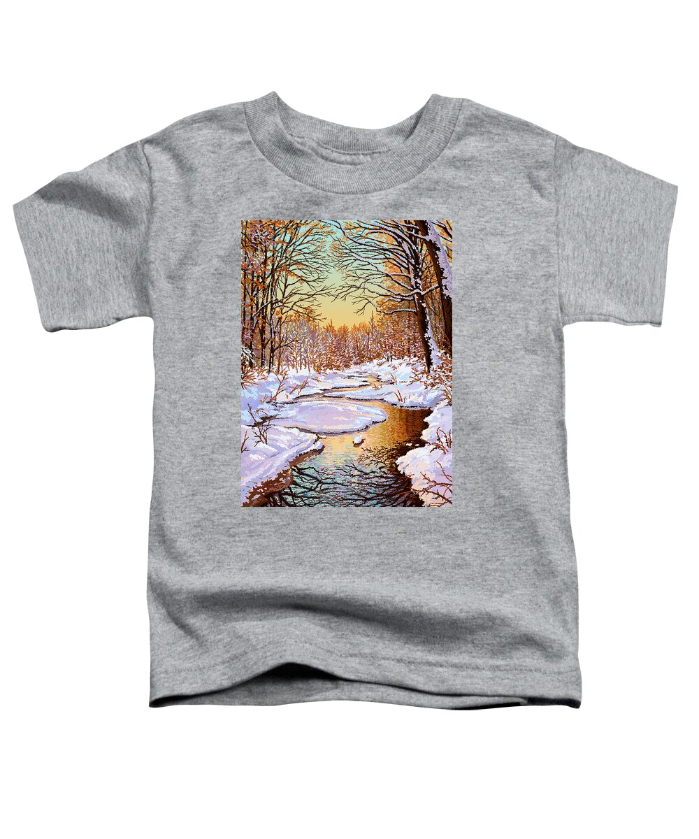 Winter Toddler T-Shirt featuring the painting Colors of Winter by Hans Neuhart