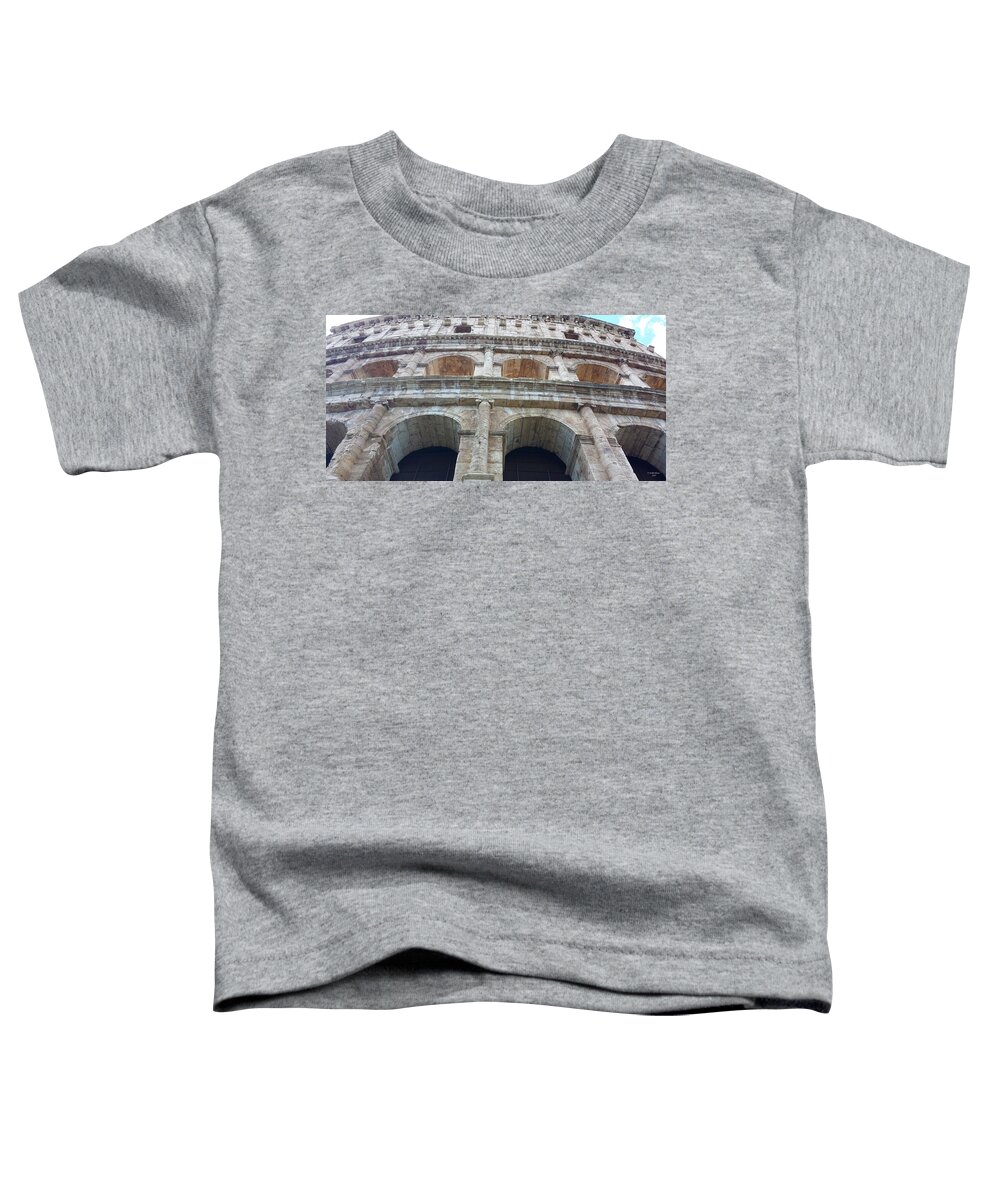 Colosseum Toddler T-Shirt featuring the photograph Colosseum Arches by Judith Rhue