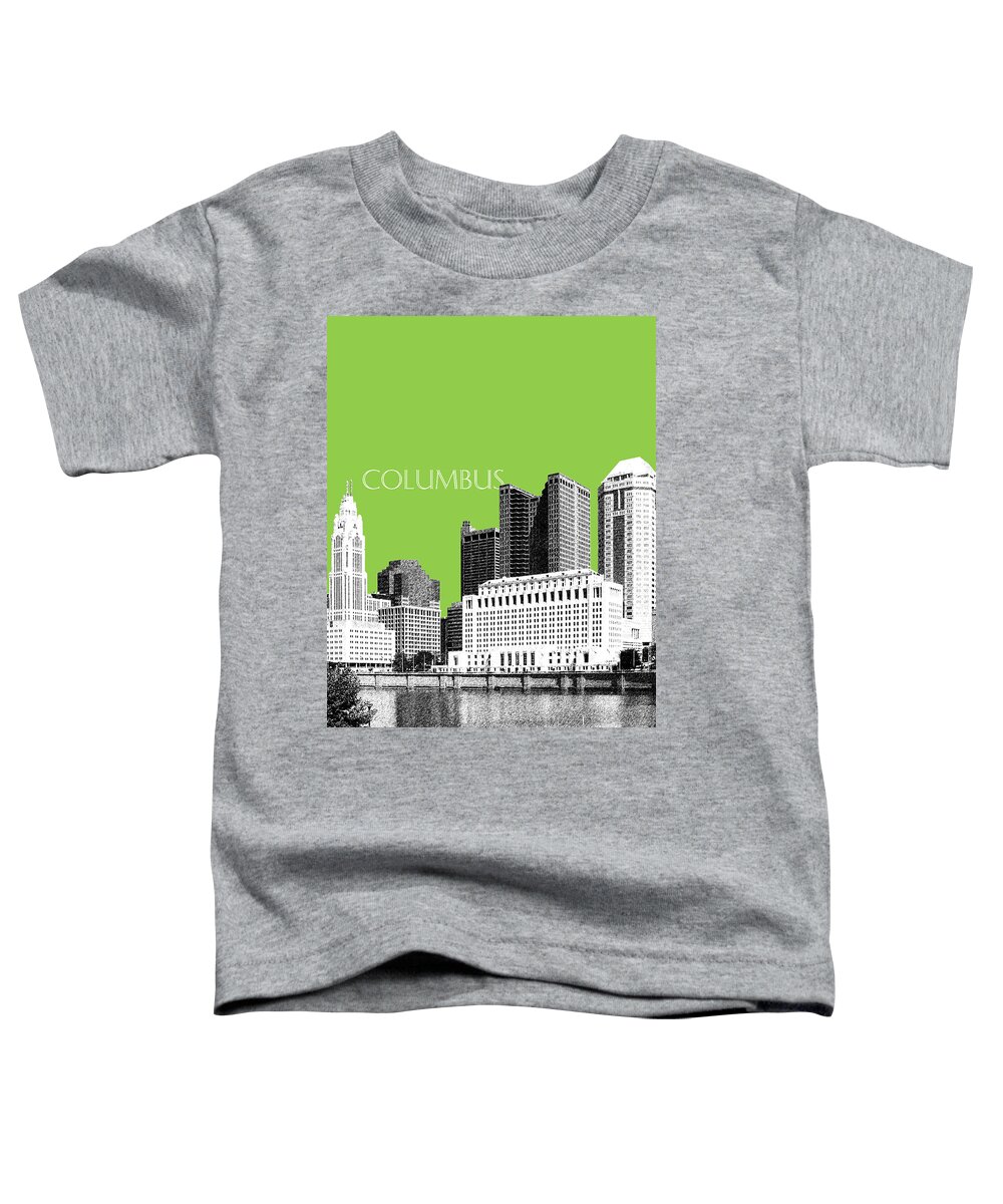 Architecture Toddler T-Shirt featuring the digital art Columbus Ohio Skyline - Olive by DB Artist
