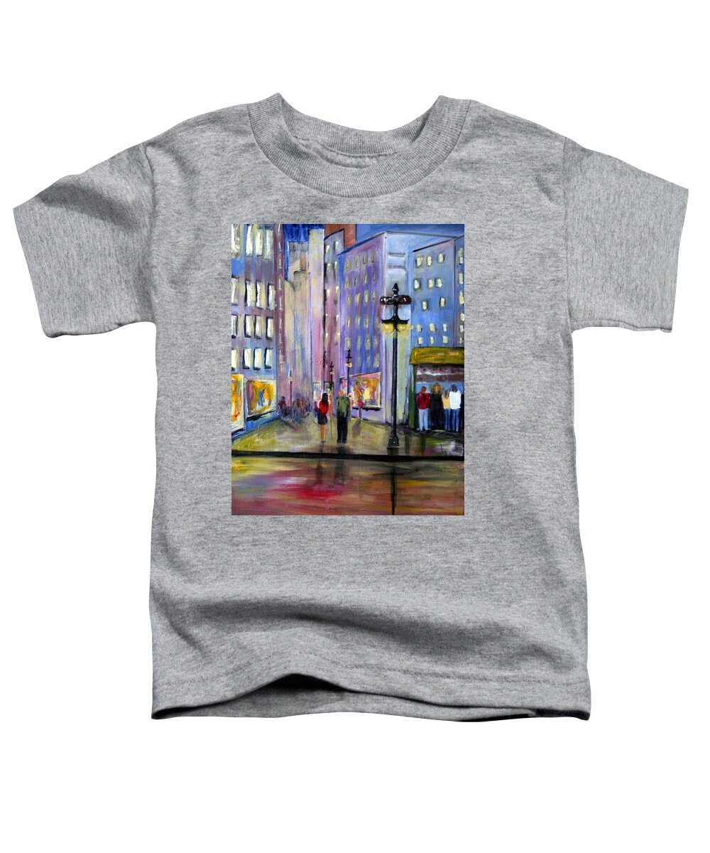 Cityscene Toddler T-Shirt featuring the painting Come Away With Me by Julie Lueders 