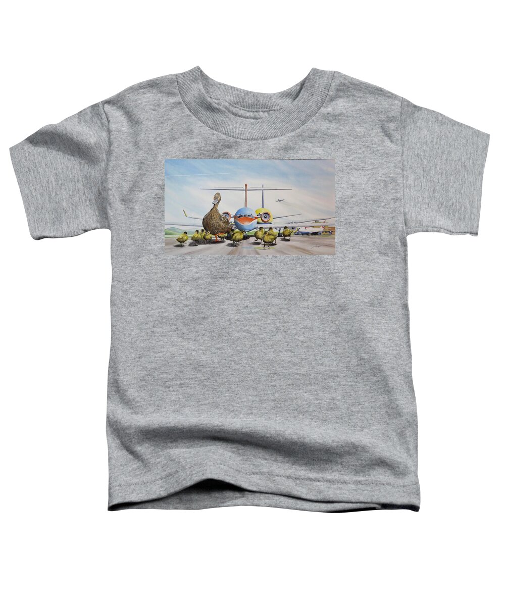 Jet Toddler T-Shirt featuring the painting CompAIR Hold For Traffic by Joseph Burger