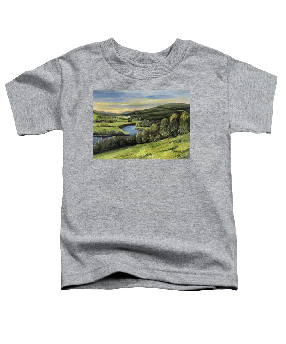 Connecticut River Valley Toddler T-Shirt featuring the painting Connecticut River Valley View Two by Nancy Griswold