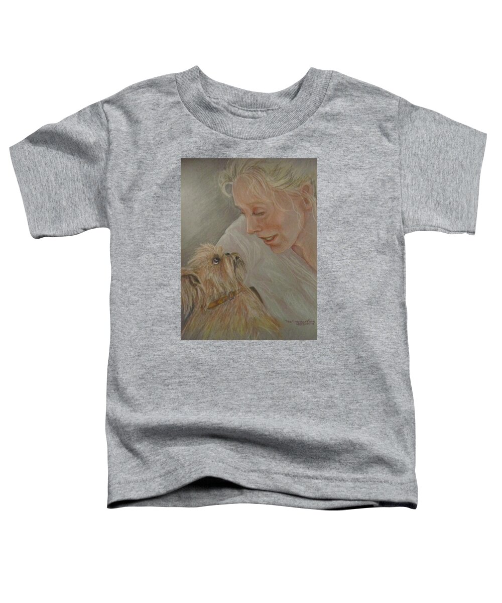 Dog Toddler T-Shirt featuring the painting Conversation by Barbara O'Toole