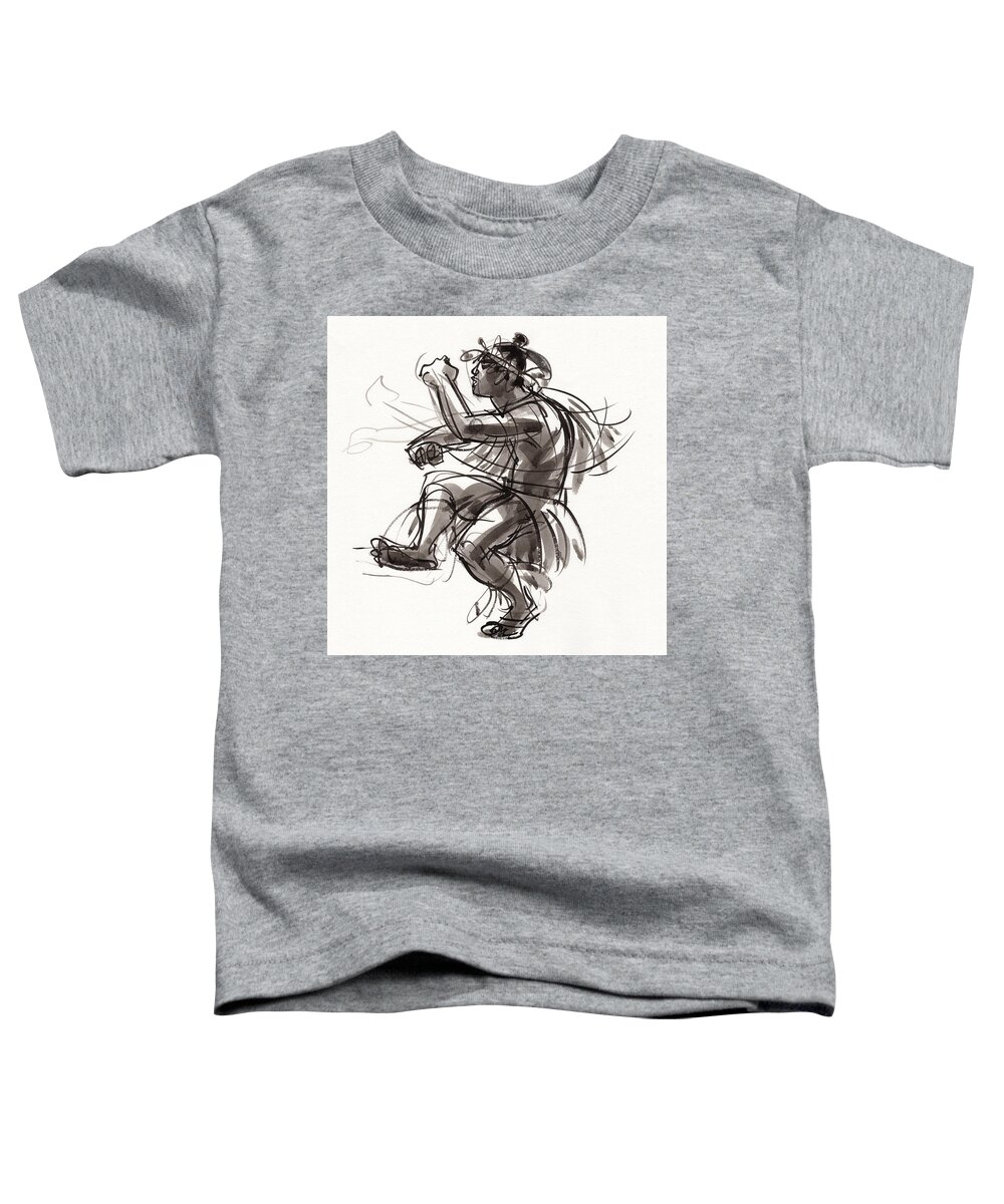 Dance Toddler T-Shirt featuring the painting Cook Islands Male Dancer by Judith Kunzle