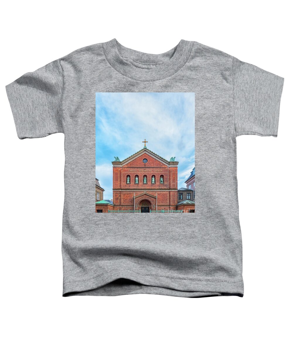 Fence Toddler T-Shirt featuring the photograph Copenhagen Saint Ansgars Cathedral by Antony McAulay