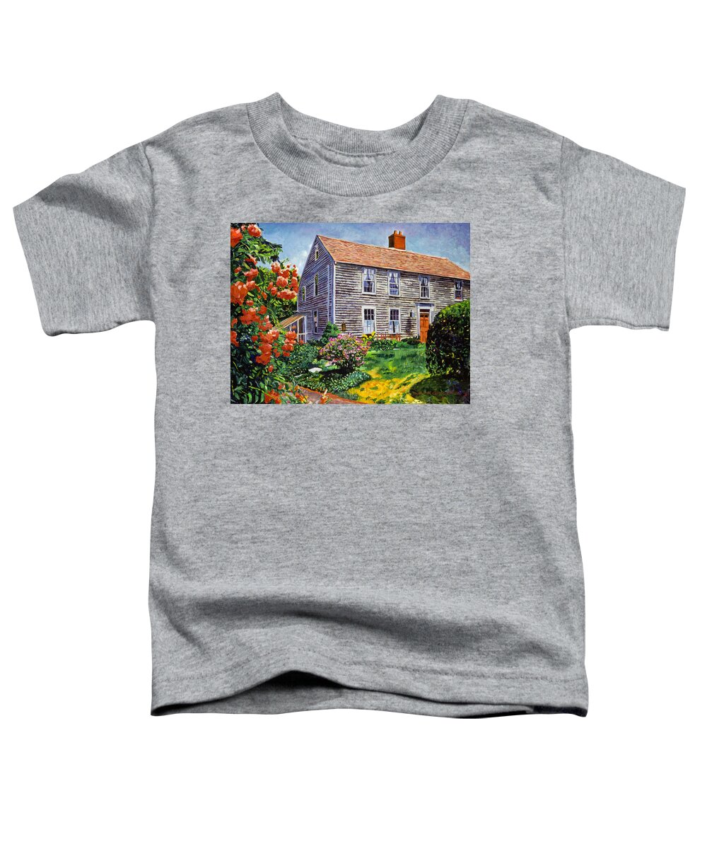 Gardens Toddler T-Shirt featuring the painting Country House Cape Cod by David Lloyd Glover