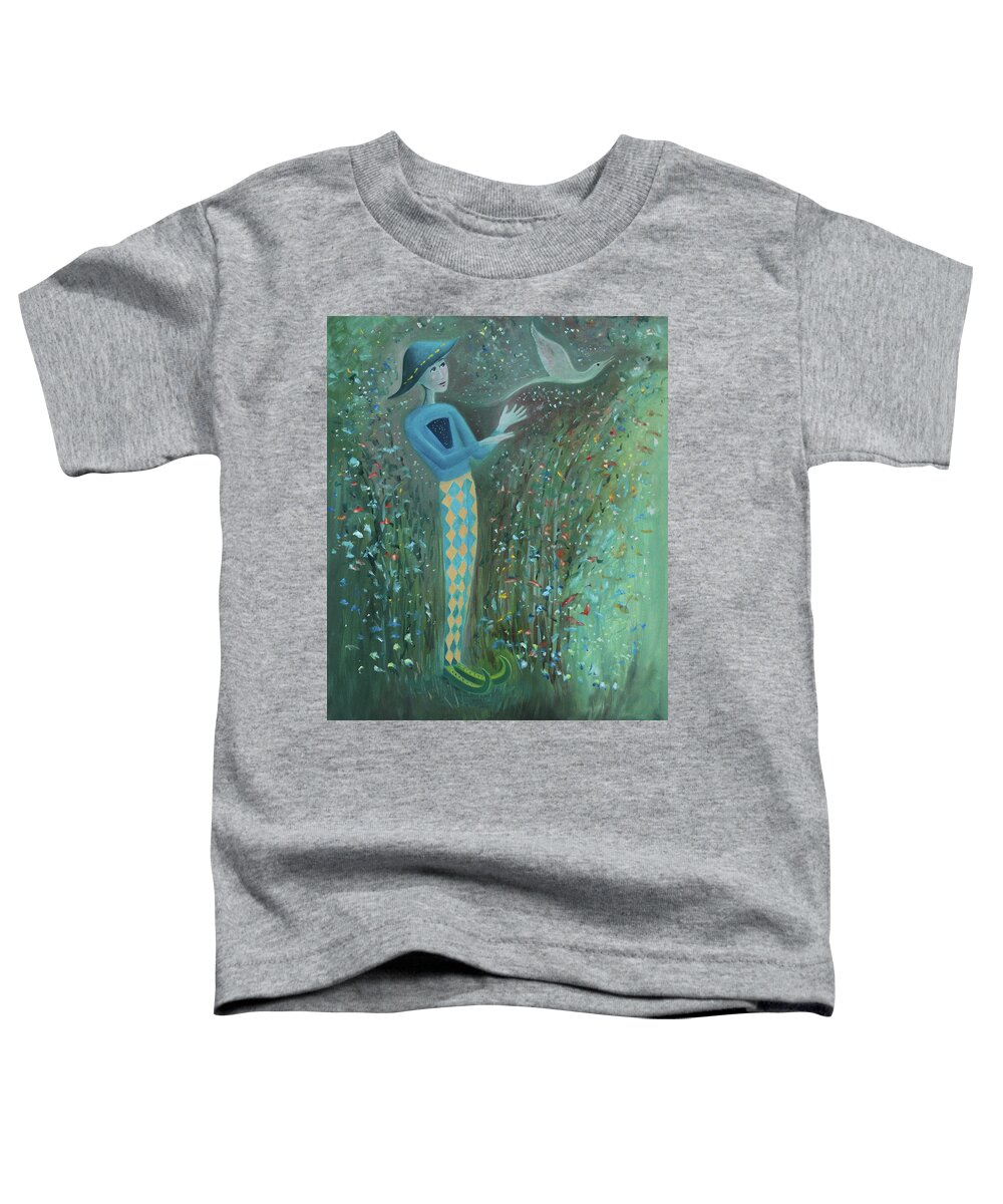 Tone Aanderaa Toddler T-Shirt featuring the painting Cousin Good Shoes Sentinel by Tone Aanderaa