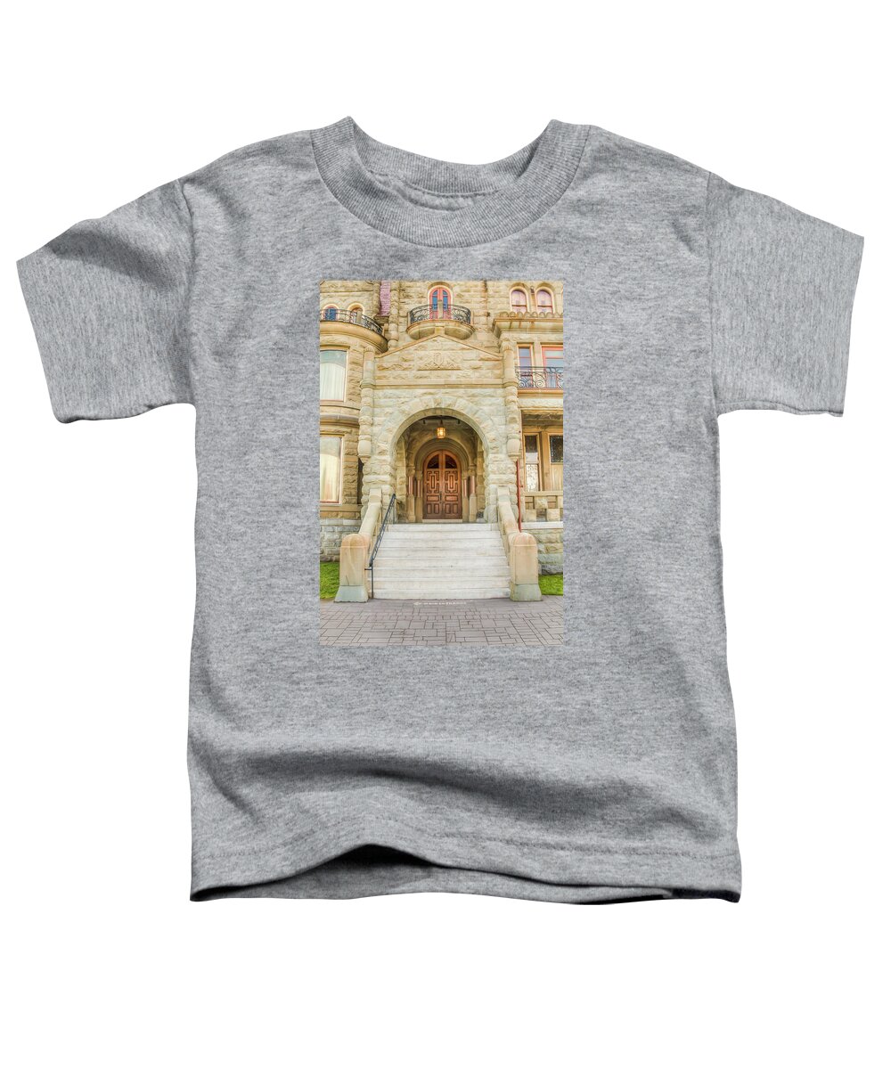 Craigdarroch Castle Toddler T-Shirt featuring the photograph Craigdarroch Castle - the Side Door by Kristina Rinell