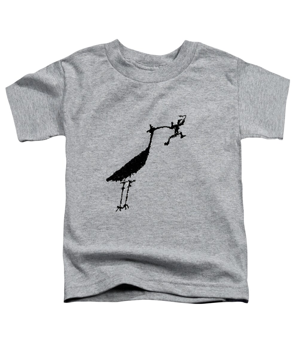 Petroglyph Toddler T-Shirt featuring the photograph Crane Petroglyph by Melany Sarafis