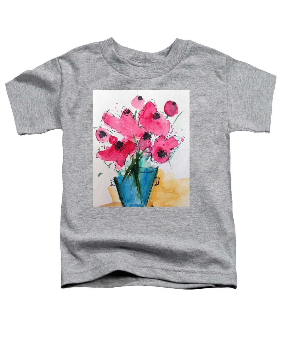 Bouquet Toddler T-Shirt featuring the painting Crazy Bouquet by Britta Zehm