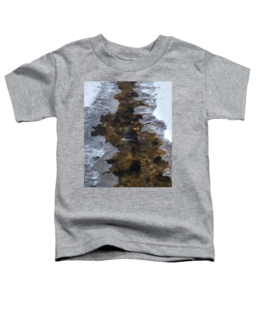 Cold Toddler T-Shirt featuring the photograph Creek Ice Abstract by David T Wilkinson