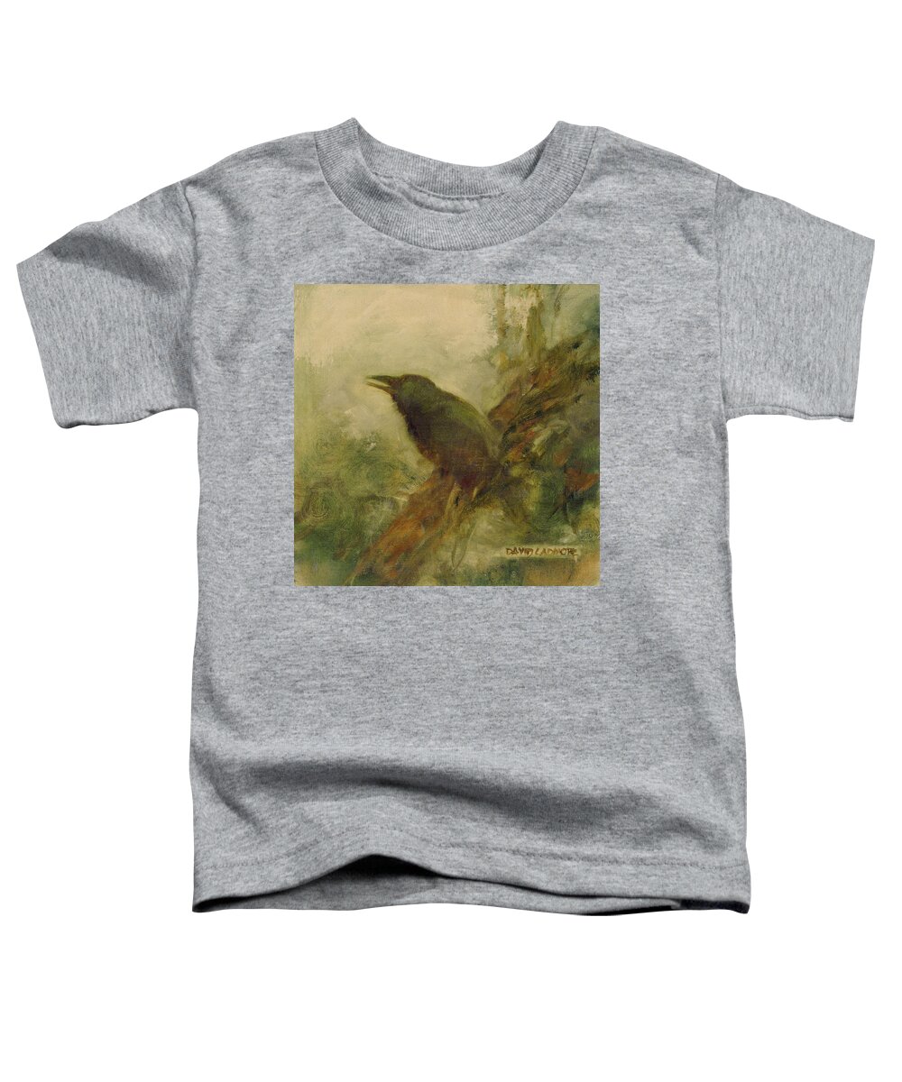 Crow Toddler T-Shirt featuring the painting Crow 14 by David Ladmore
