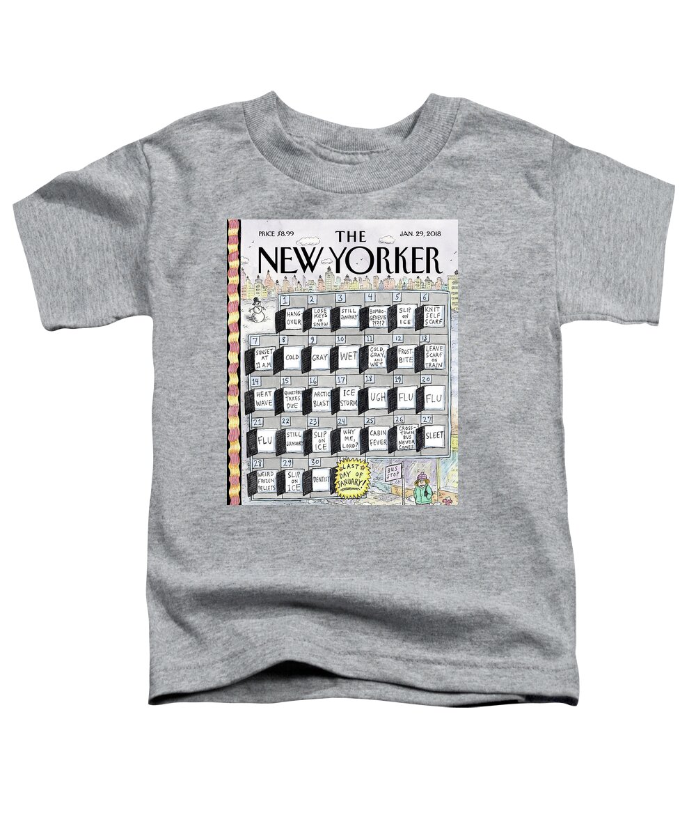 Cruellest Month Toddler T-Shirt featuring the painting Cruellest Month by Roz Chast