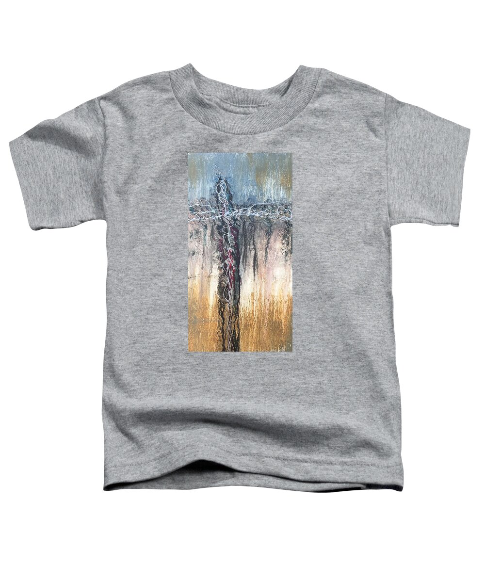 Abstract Toddler T-Shirt featuring the painting Crux 1 by Linda Cranston