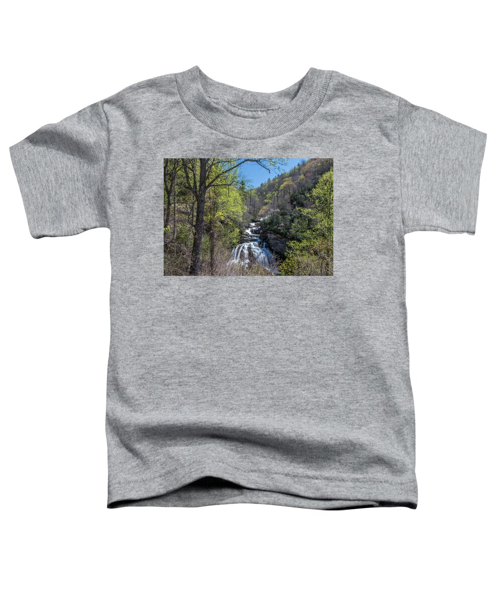 Cullasaja Falls Toddler T-Shirt featuring the photograph Cullasaja In The Spring Time by Chris Berrier