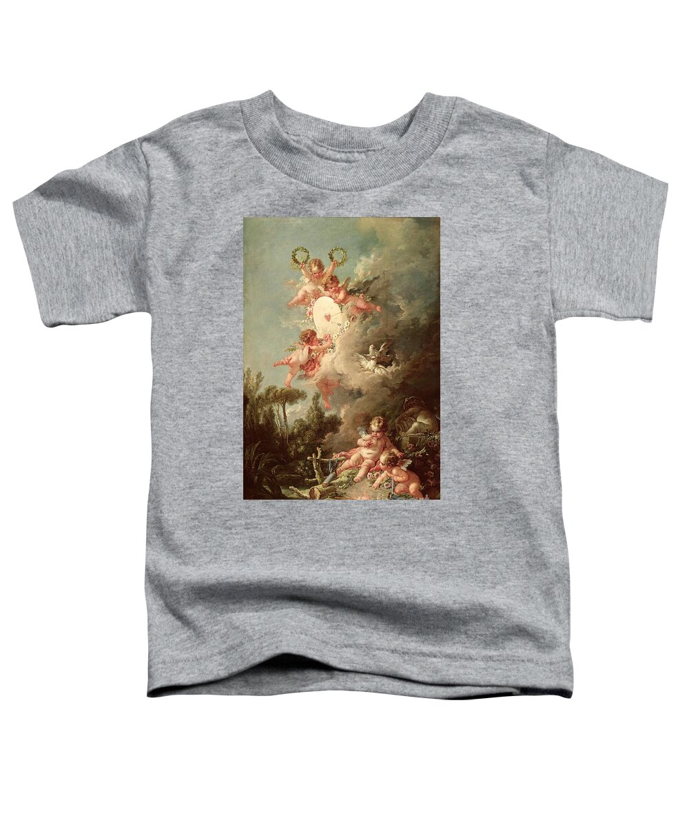 Cupid Toddler T-Shirt featuring the painting Cupids Target by Francois Boucher