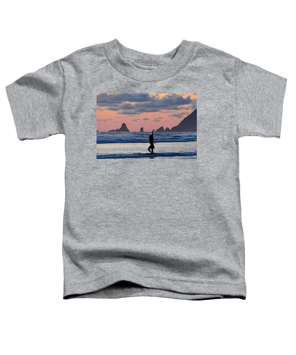 Cannon Beach Toddler T-Shirt featuring the digital art Dancing by Michael Lee