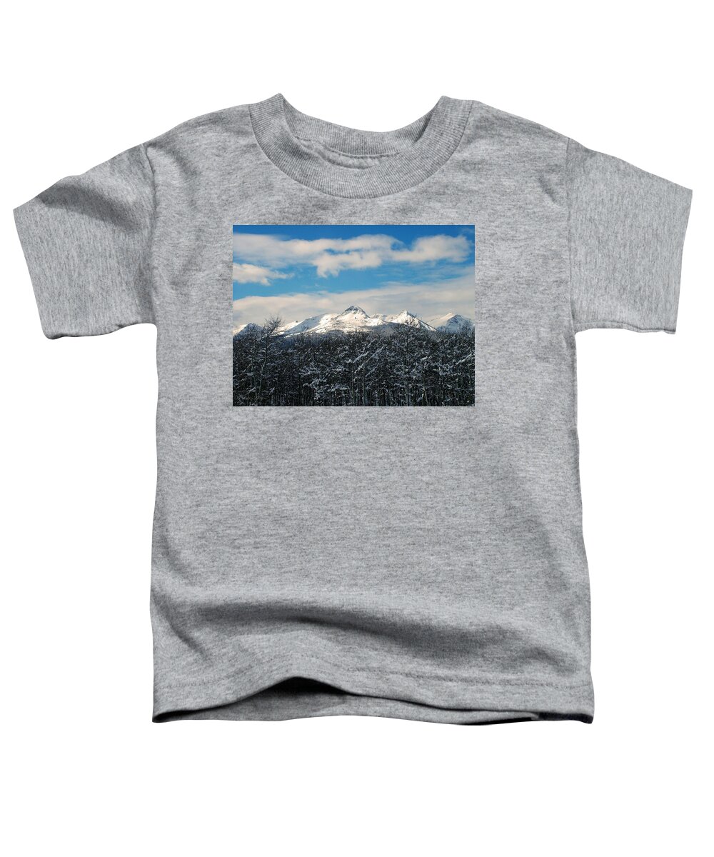 Dancing Woman Mountain Toddler T-Shirt featuring the photograph Dancing Woman Mountain Frosty by Tracey Vivar