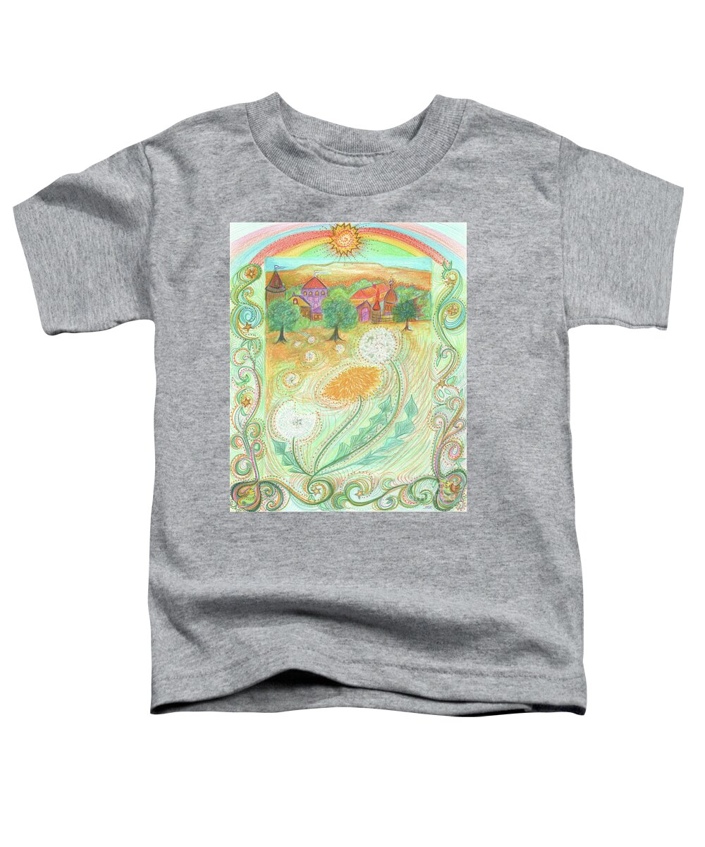 First Star Art Toddler T-Shirt featuring the drawing Dandelion Village by jrr by First Star Art