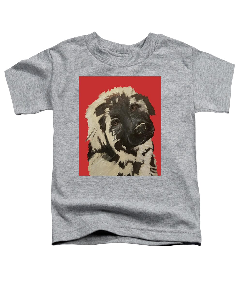 Pet Portrait Toddler T-Shirt featuring the painting Date With Paint Sept 18 5 by Ania M Milo