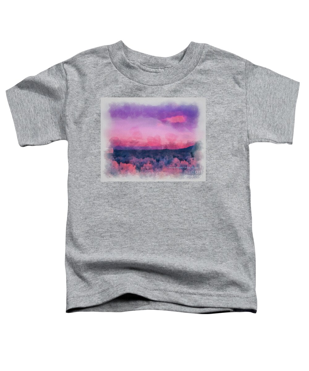Santa Toddler T-Shirt featuring the painting Dawn in Taos in Aquarelle by Charles Muhle