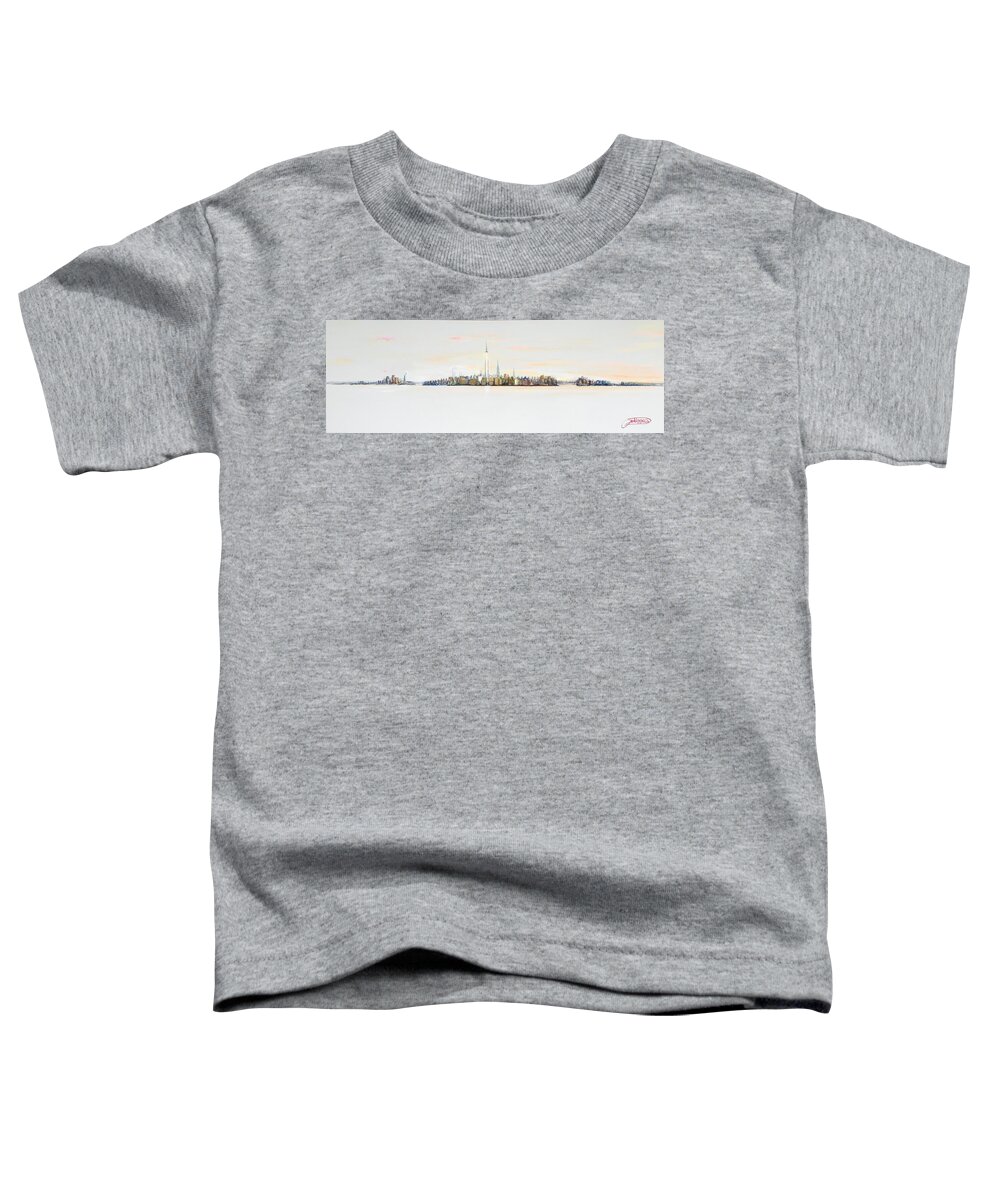Manhattan Toddler T-Shirt featuring the painting Dawns Early Light by Jack Diamond