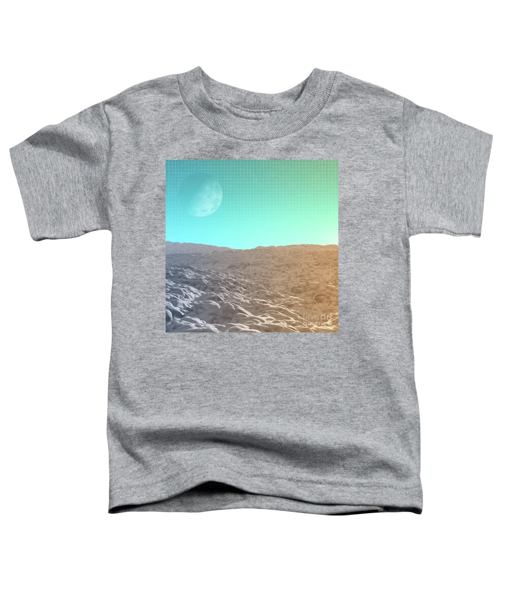Moon Toddler T-Shirt featuring the digital art Daylight In The Desert by Phil Perkins