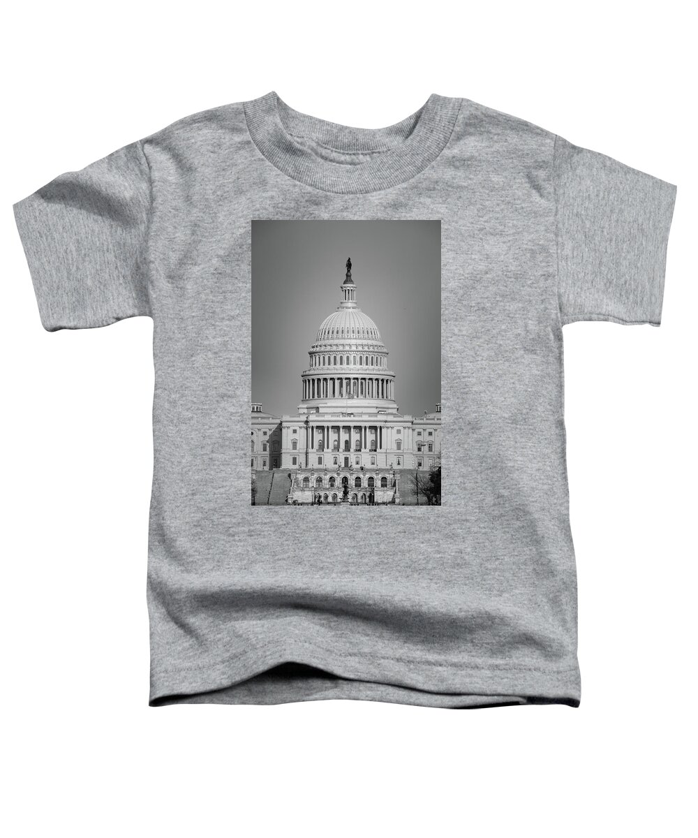 America Toddler T-Shirt featuring the photograph DC Capitol Black and White by Gregory Ballos