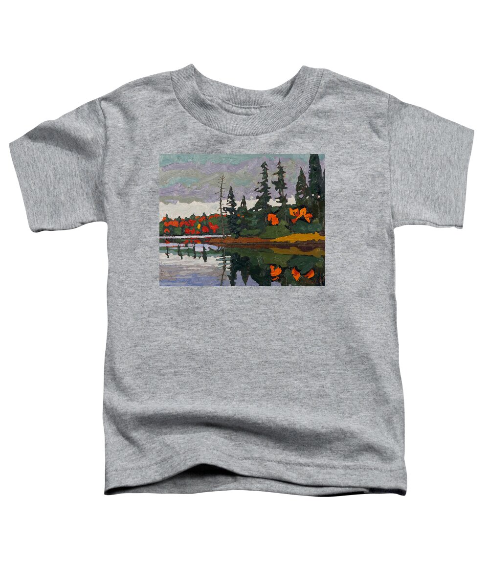 1876 Toddler T-Shirt featuring the painting Dead Spruce Point by Phil Chadwick