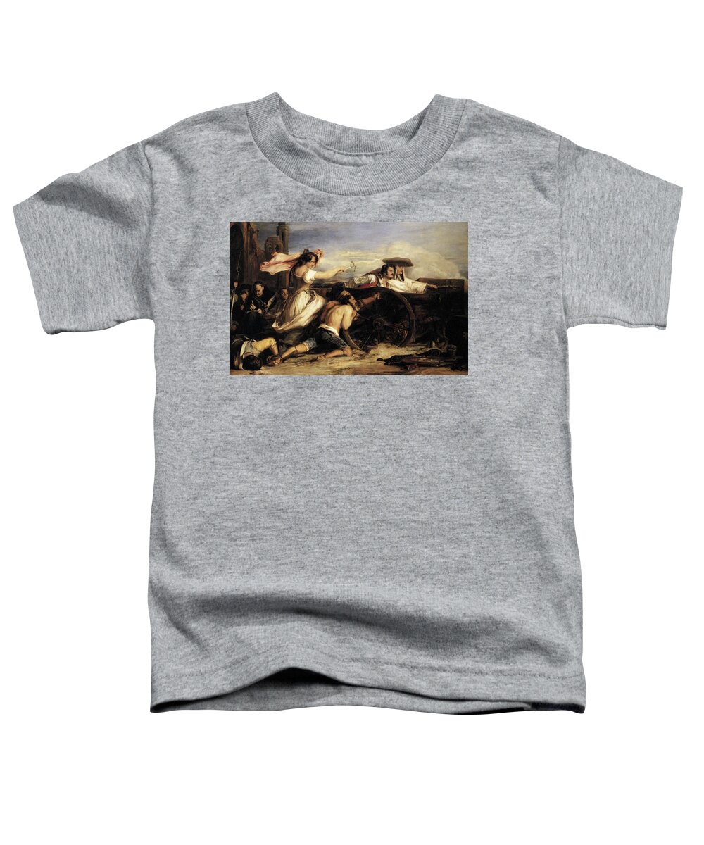 Defense Toddler T-Shirt featuring the painting Defense of Saragossa by David Wilkie